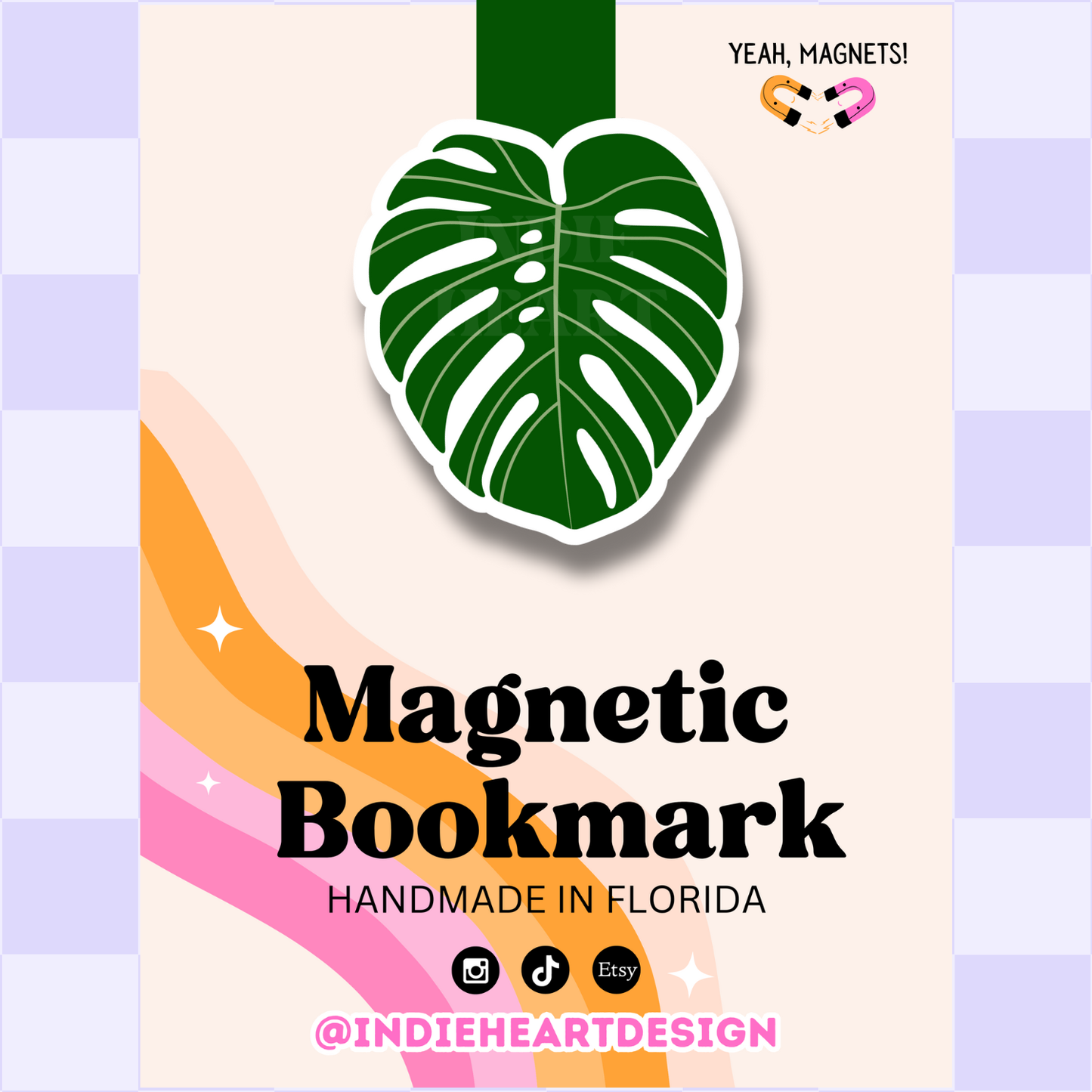 Indie Heart Studio - Monstera Leaf | Magnetic Bookmark 