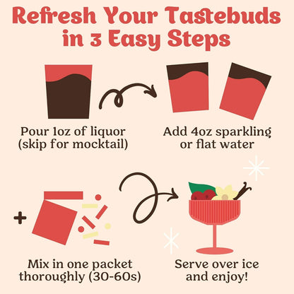 Craftmix - Cranberry Vanilla Cocktail / Mocktail Mixer - Single Packets