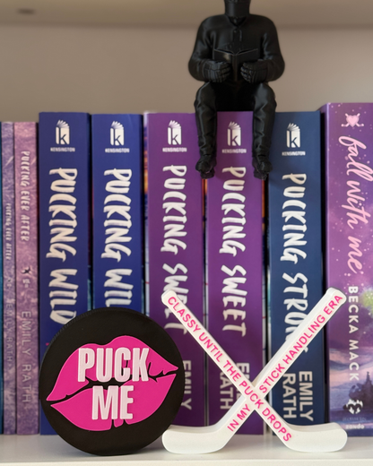 TRR "PUCK ME" & "Hockey Sticks" Hockey Romance Shelf Decor