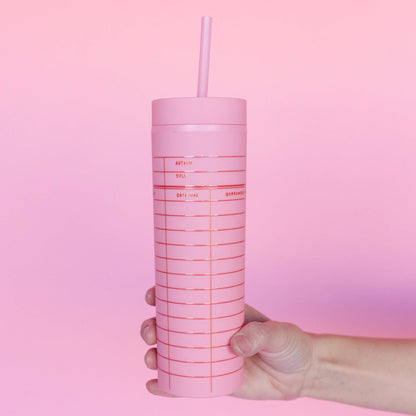 Pippi Post - Pink Library Card 16oz Tumbler