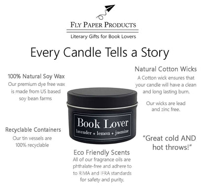 Fly Paper Products - Book Lover 4oz Candle Lavender + Lemon + Jasmine