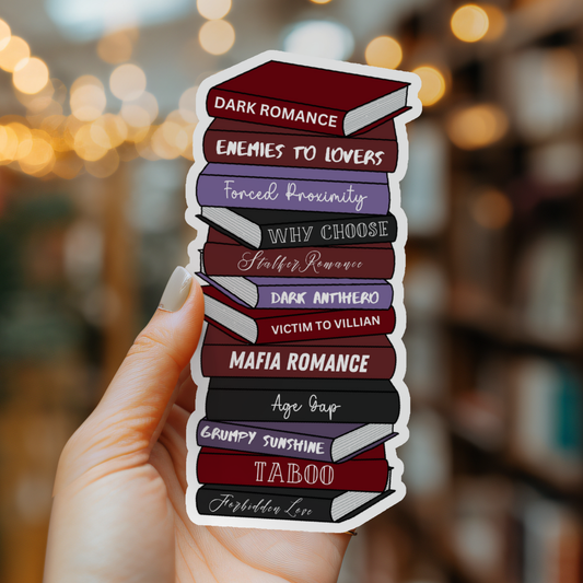 Indie Heart Studio - Dark Romance Book Stack Bookmark | Soft Matte Laminated