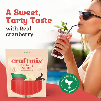 Craftmix - Cranberry Vanilla Cocktail / Mocktail Mixer - Single Packets