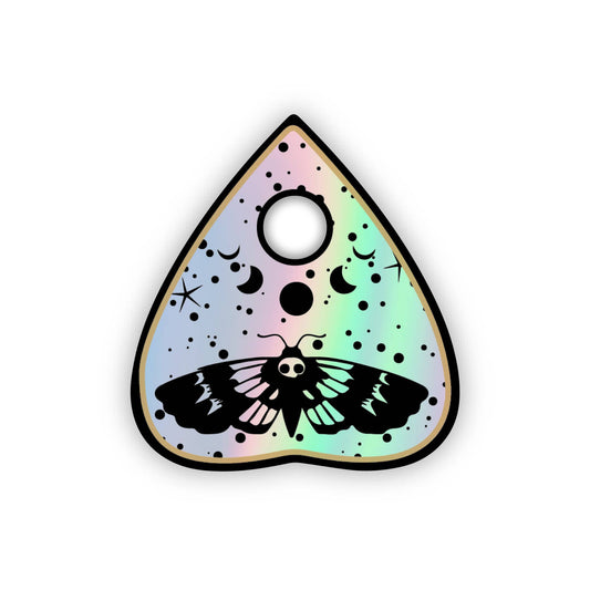 SHEWOLF Designs - Planchette Holographic Sticker | Halloween Death Moth Moon