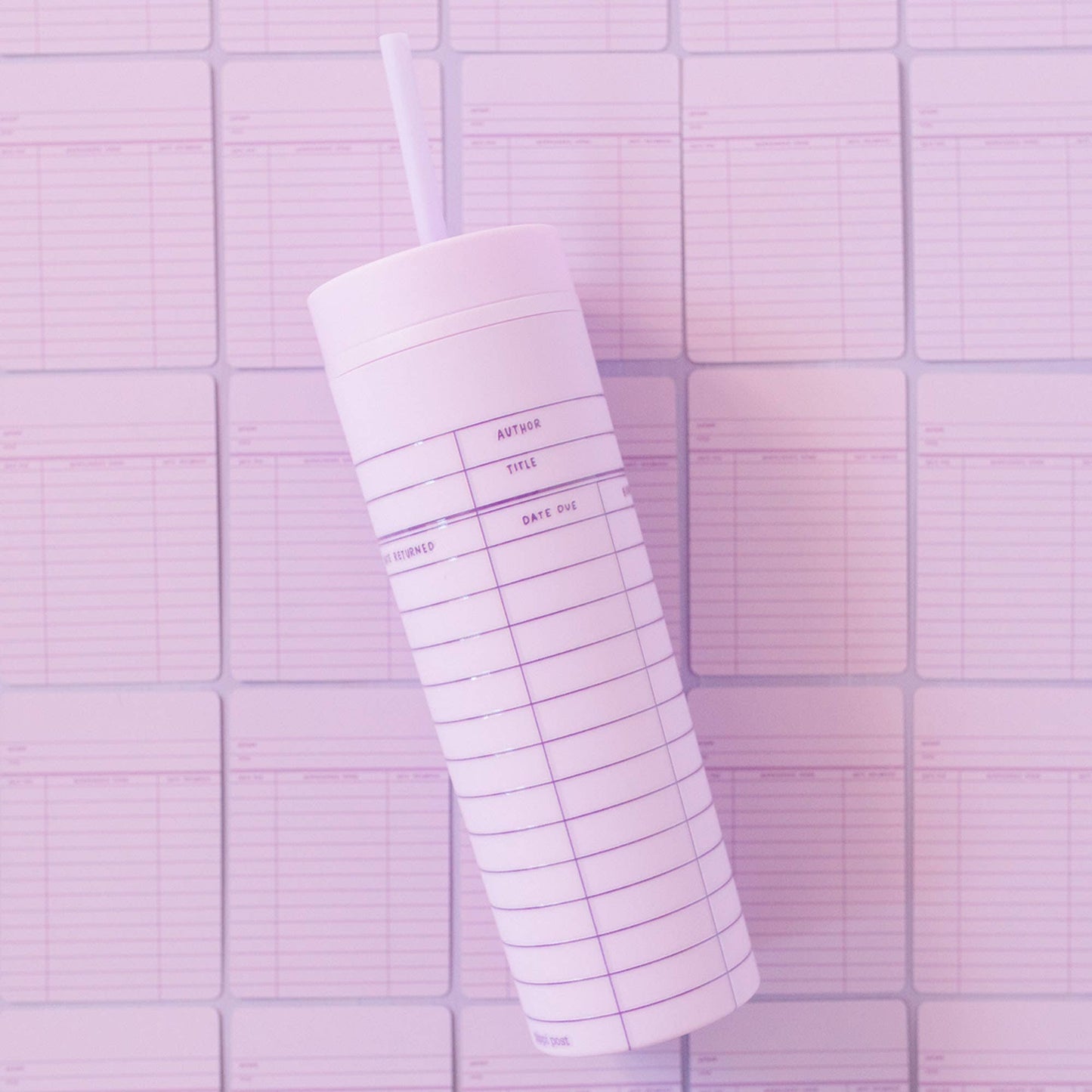 Pippi Post - Lilac Library Card 16oz Tumbler