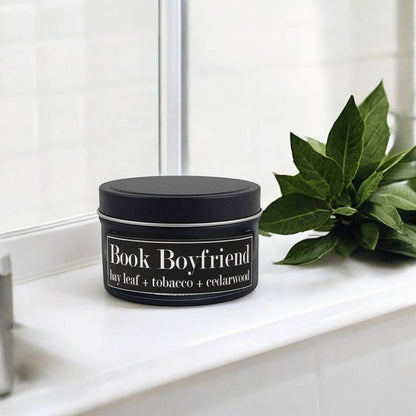 Fly Paper Products - Book Boyfriend 4oz Candle Bay Leaf + Tobacco + Cedarwood