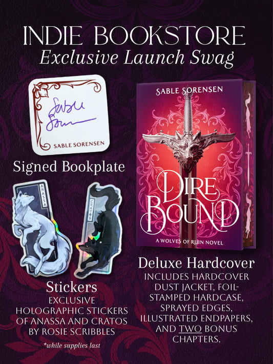 Indie Bookstore Exclusive Swag Dire Bound (Deluxe Limited Edition) (The Wolves of Ruin, 1) - Hardcover