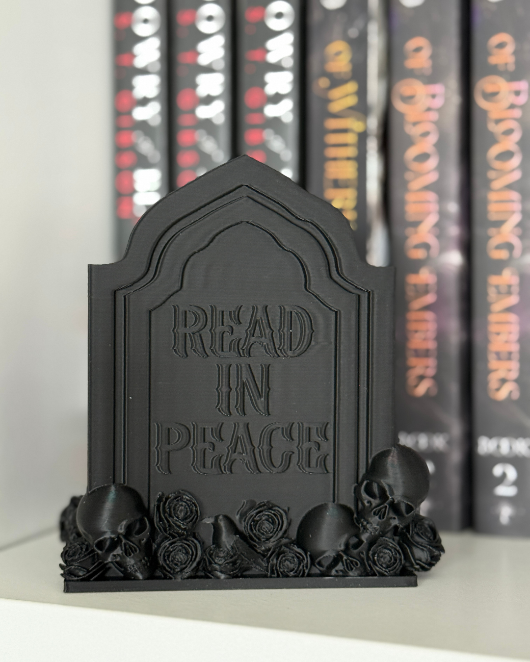 TRR READ IN PEACE Bookmark Holder - Bookshelf and Desk Accessory