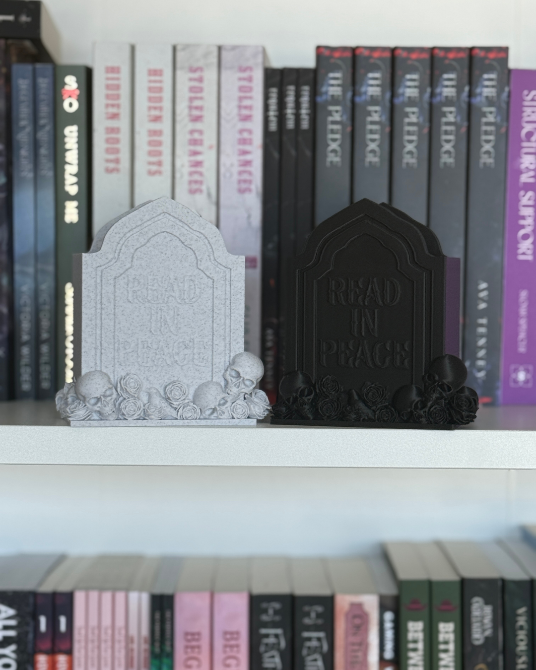 TRR READ IN PEACE Bookmark Holder - Bookshelf and Desk Accessory