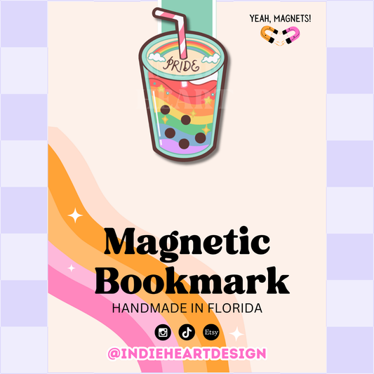 Indie Heart Studio - Rainbow Pride Boba | Magnetic Bookmark