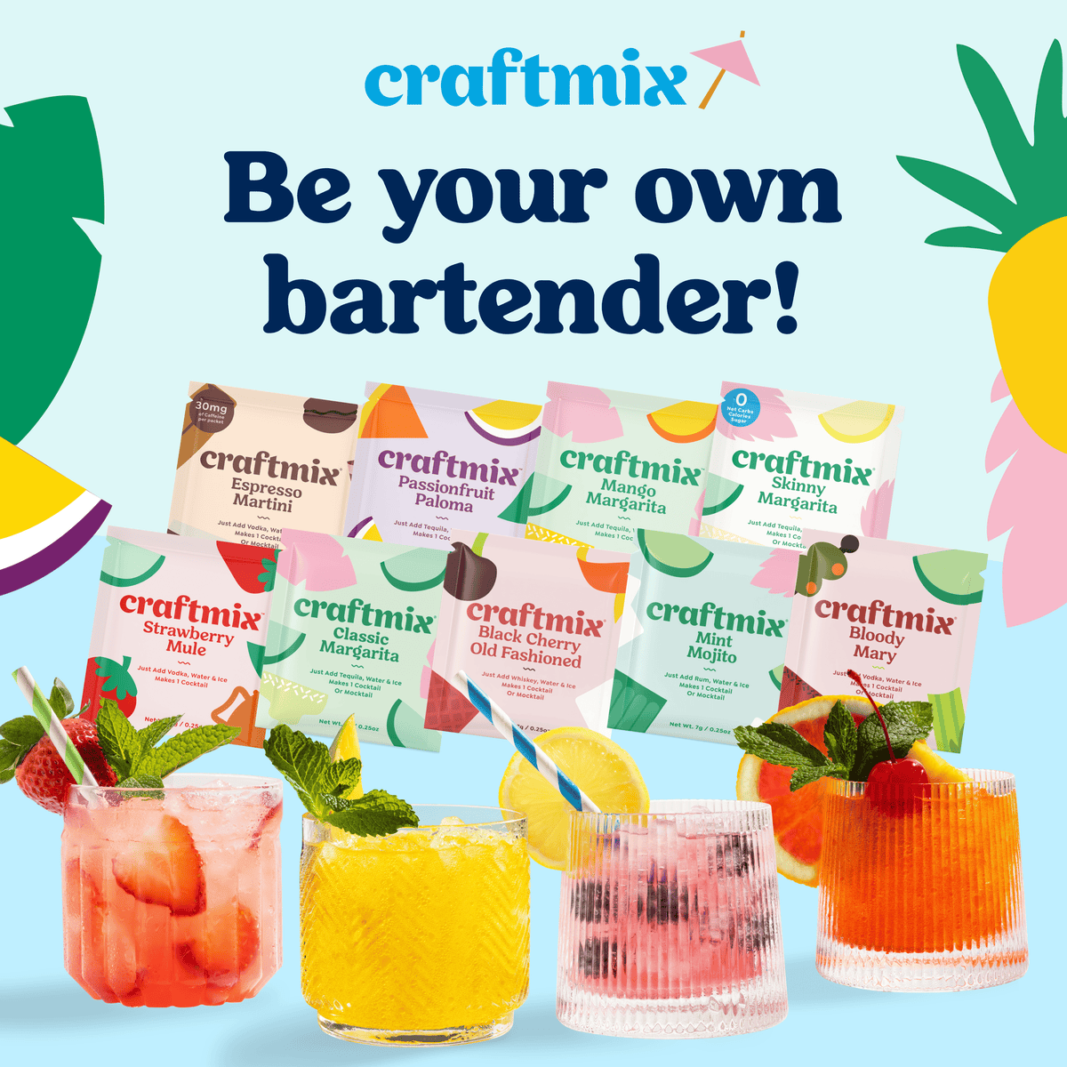 Craftmix - Spiked Apple Cider Cocktail / Mocktail Mixer -Single Packets