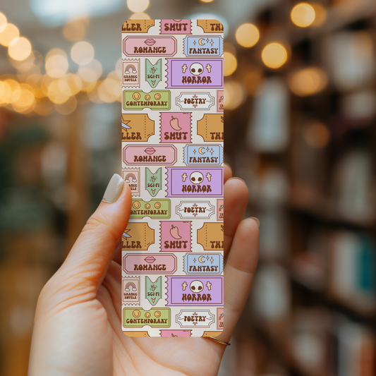 Indie Heart Studio - Book Trope Tickets Laminated Bookmark
